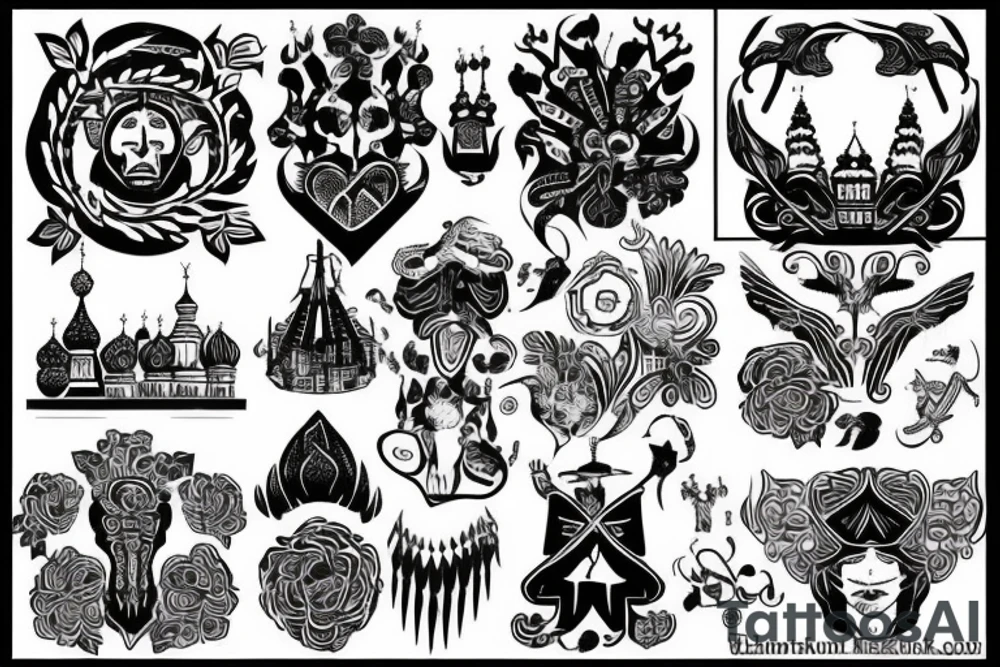 blackwork russian (multiple variations, not too big) tattoo idea blackwork russian (multiple variations, not too big) tattoo idea