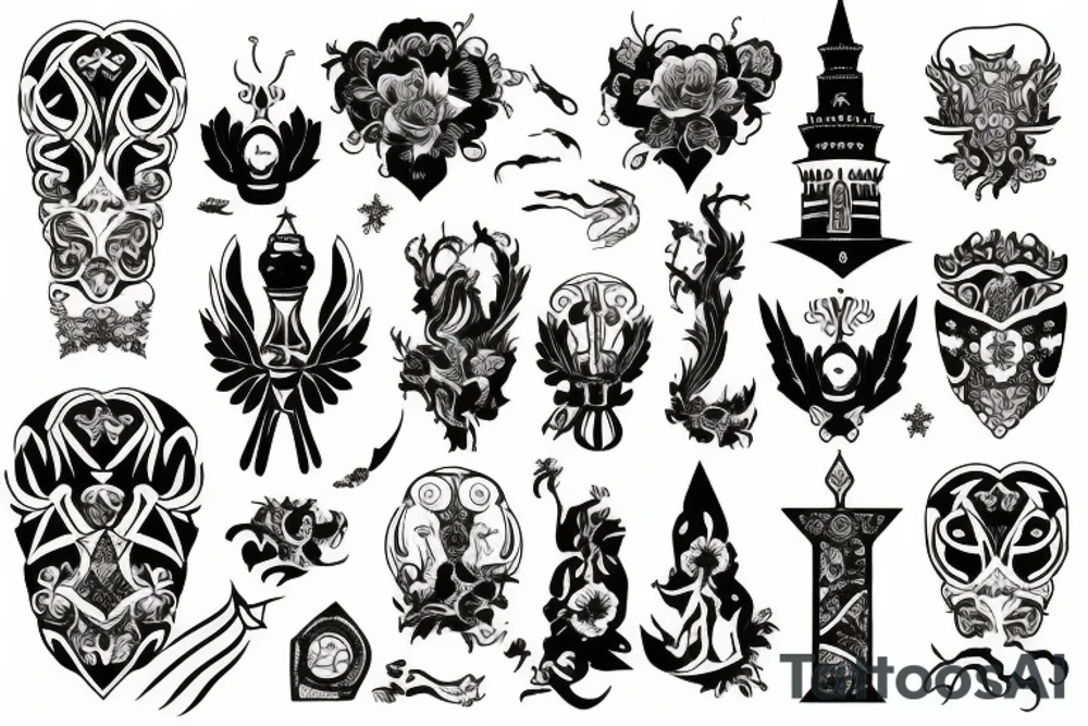 blackwork russian (multiple variations, not too big) tattoo idea blackwork russian (multiple variations, not too big) tattoo idea