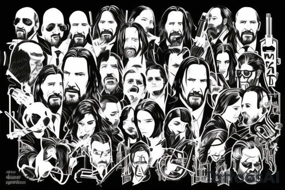 blackwork john wick (multiple variations, not too big) tattoo idea blackwork john wick (multiple variations, not too big) tattoo idea