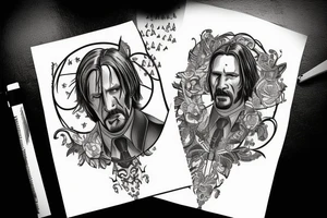 blackwork john wick  (multiple variations, not too big) tattoo idea