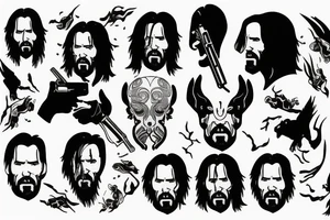 blackwork john wick  (multiple variations, not too big) tattoo idea