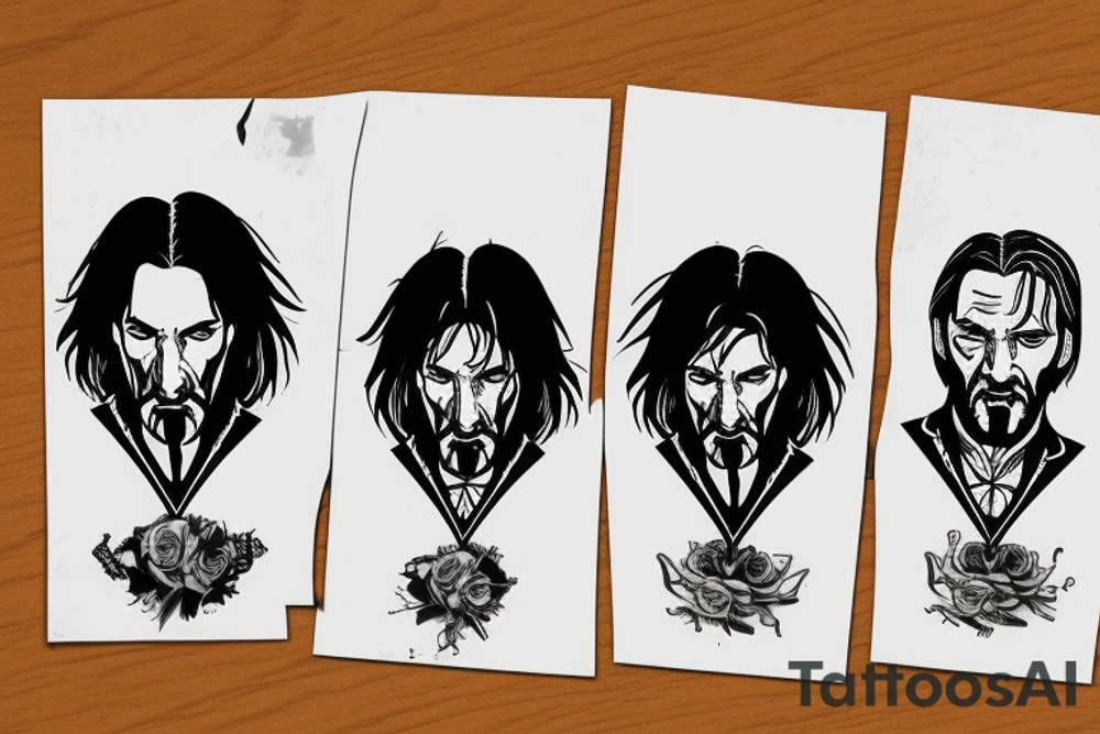 blackwork john wick (multiple variations, not too big) tattoo idea blackwork john wick (multiple variations, not too big) tattoo idea