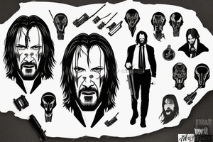 blackwork john wick  (multiple variations, not too big) tattoo idea