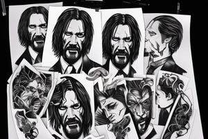 blackwork john wick  (multiple variations, not too big) tattoo idea