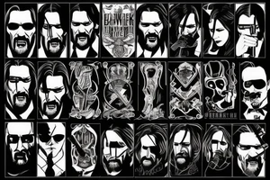 blackwork john wick  (multiple variations, not too big) tattoo idea