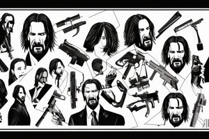 blackwork john wick  (multiple variations, not too big) tattoo idea