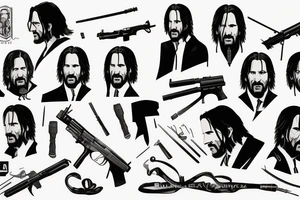 blackwork john wick  (multiple variations, not too big) tattoo idea