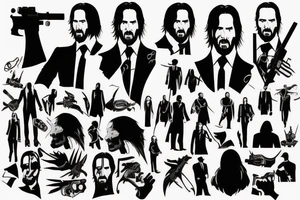 blackwork john wick  (multiple variations, not too big) tattoo idea