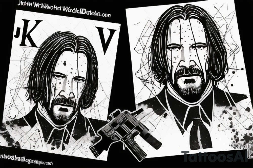 blackwork john wick face (multiple variations, not too big) tattoo idea blackwork john wick face (multiple variations, not too big) tattoo idea