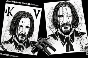 blackwork john wick face  (multiple variations, not too big) tattoo idea