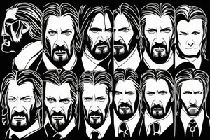 blackwork john wick face  (multiple variations, not too big) tattoo idea