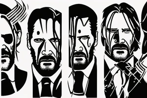 blackwork john wick face  (multiple variations, not too big) tattoo idea