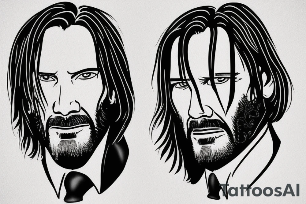 blackwork john wick face (multiple variations, not too big) tattoo idea blackwork john wick face (multiple variations, not too big) tattoo idea