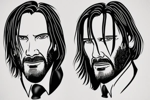 blackwork john wick face  (multiple variations, not too big) tattoo idea