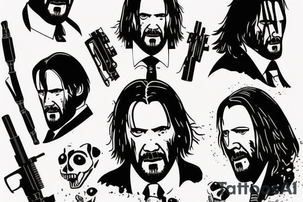 blackwork john wick face (multiple variations, not too big, highest quality) tattoo idea blackwork john wick face (multiple variations, not too big, highest quality) tattoo idea