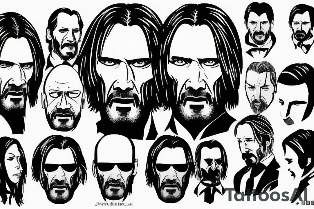 blackwork john wick face (multiple variations, not too big, highest quality) tattoo idea blackwork john wick face (multiple variations, not too big, highest quality) tattoo idea