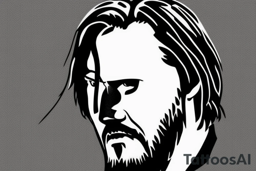 blackwork john wick face (multiple variations, not too big, highest quality) tattoo idea blackwork john wick face (multiple variations, not too big, highest quality) tattoo idea