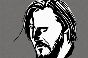 blackwork john wick face  (multiple variations, not too big, highest quality) tattoo idea