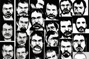 blackwork el chapo face  (multiple variations, not too big,) tattoo idea
