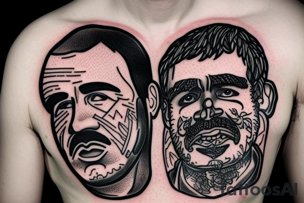 blackwork el chapo face  (multiple variations, not too big,) tattoo idea