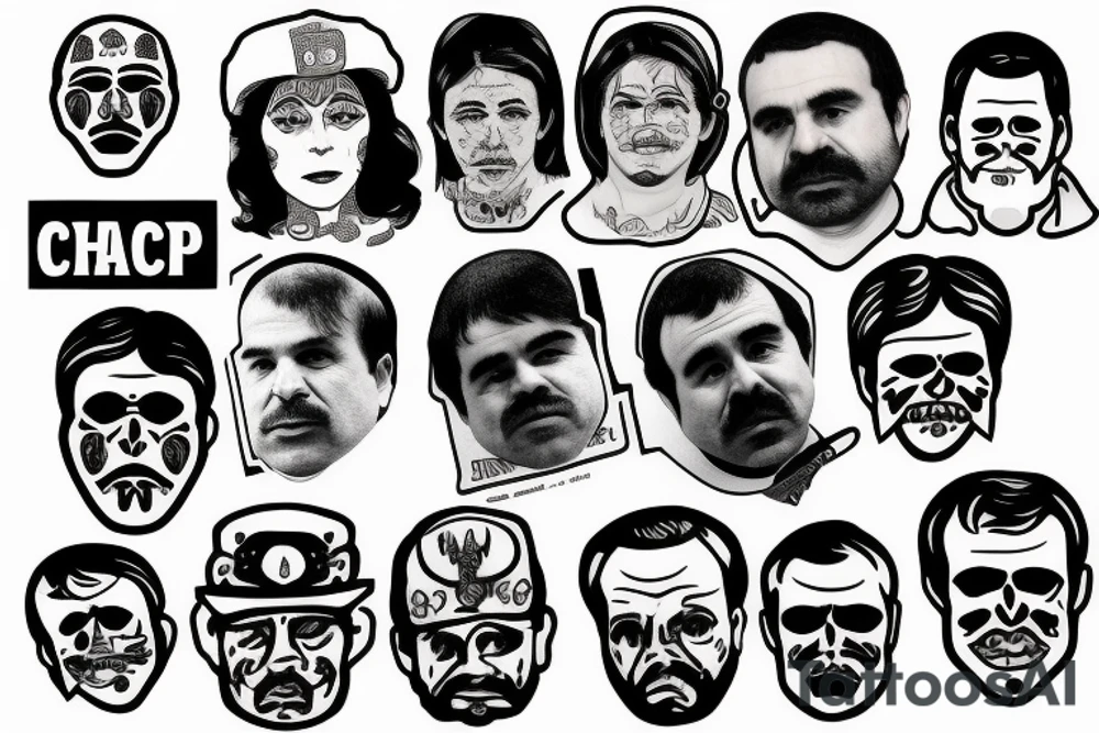 blackwork el chapo face  (not too big,) tattoo idea