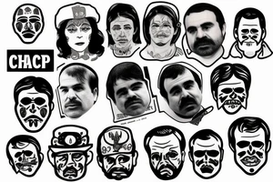 blackwork el chapo face  (not too big,) tattoo idea