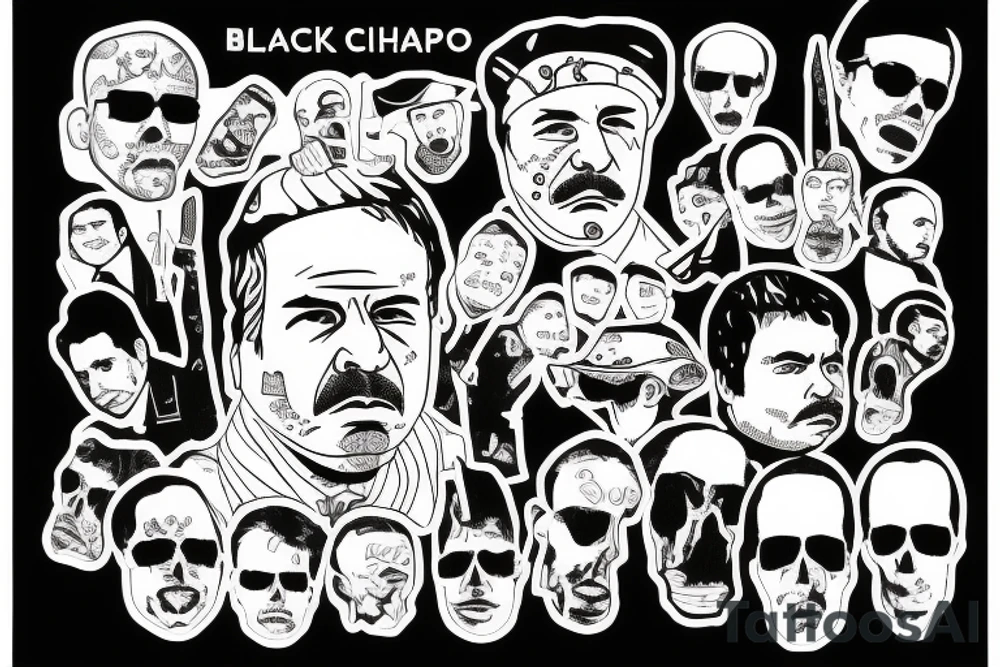 blackwork el chapo face  (not too big,) tattoo idea
