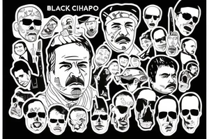 blackwork el chapo face  (not too big,) tattoo idea