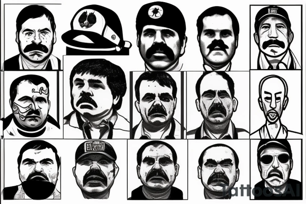 blackwork el chapo face  (not too big,) tattoo idea