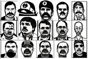 blackwork el chapo face  (not too big,) tattoo idea
