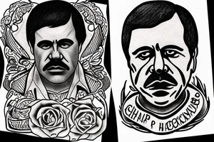 blackwork el chapo face  (not too big,) tattoo idea