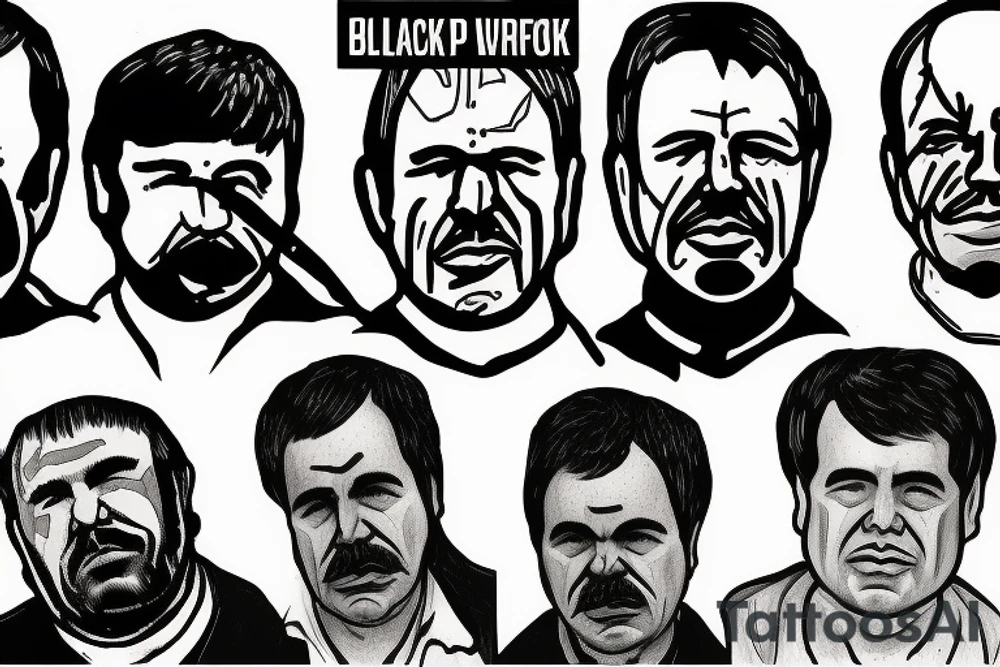 blackwork el chapo face  (not too big,) tattoo idea