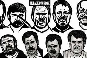 blackwork el chapo face  (not too big,) tattoo idea