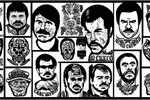 blackwork el chapo face  (not too big,) tattoo idea
