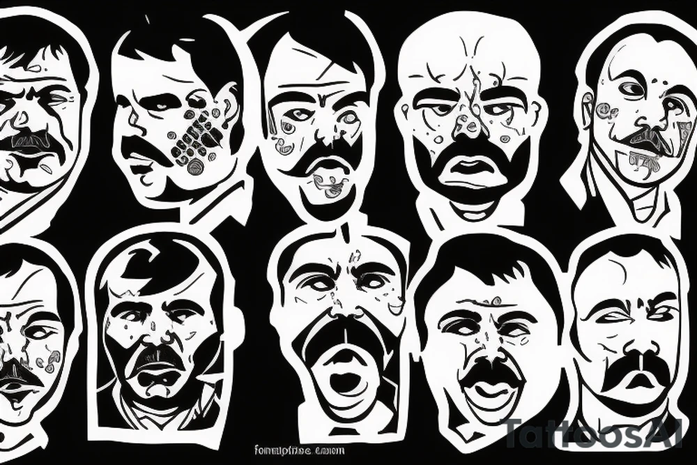 blackwork el chapo face  (not too big,) tattoo idea