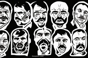 blackwork el chapo face  (not too big,) tattoo idea