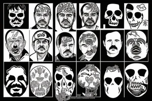 blackwork el chapo face  (not too big,) tattoo idea