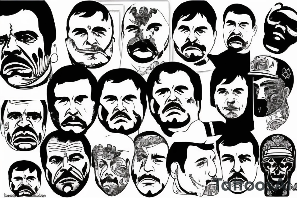 blackwork el chapo face  (not too big,) tattoo idea