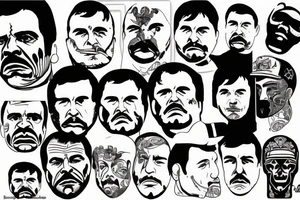 blackwork el chapo face  (not too big,) tattoo idea