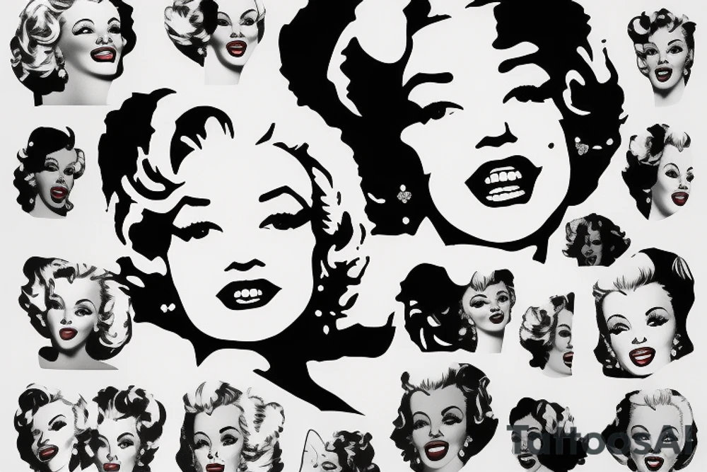 blackwork marylin monroe face  (not too big,) tattoo idea