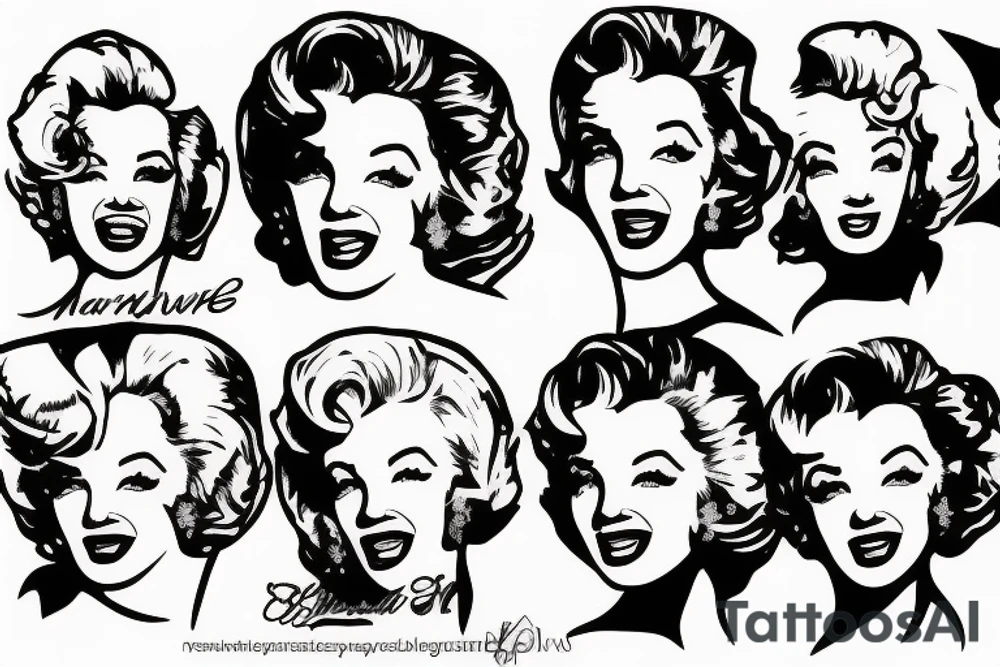 blackwork marylin monroe face  (not too big,) tattoo idea