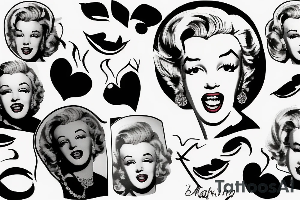 blackwork marylin monroe face  (not too big,) tattoo idea