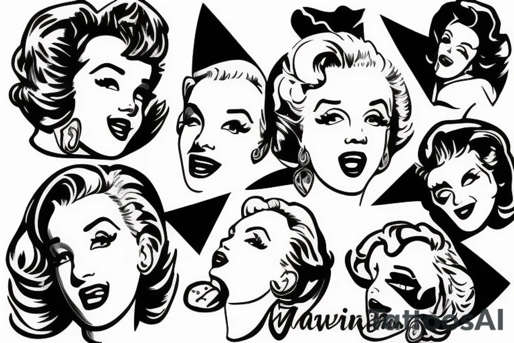 blackwork marylin monroe face  (not too big,) tattoo idea