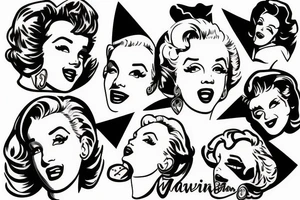 blackwork marylin monroe face  (not too big,) tattoo idea