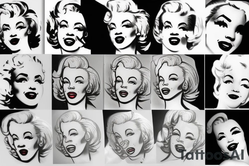 blackwork marylin monroe face  (not too big,) tattoo idea