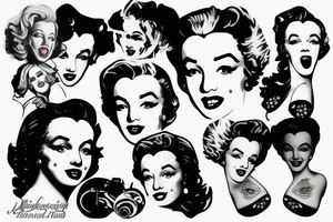 blackwork marylin monroe face  (not too big,) tattoo idea