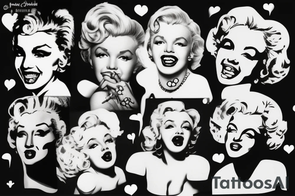 blackwork marylin monroe face  (not too big,) tattoo idea