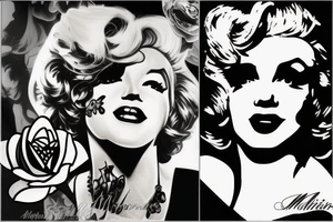 blackwork marylin monroe face  (not too big,) tattoo idea