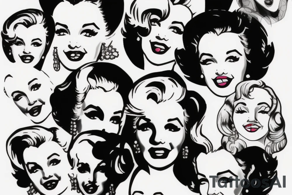 blackwork marylin monroe face  (not too big,) tattoo idea