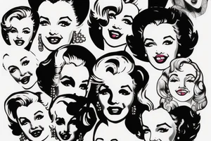 blackwork marylin monroe face  (not too big,) tattoo idea